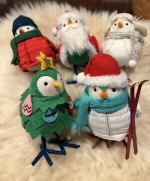 Target Wondershop 2020 Christmas Fabric Birds Lot of 5